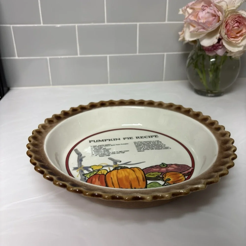 Clay Castle Pumpkin Pie Recipe Baking Dish 10